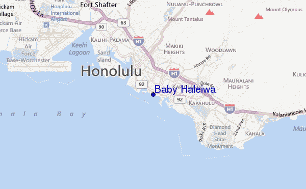locatiekaart van Baby Haleiwa