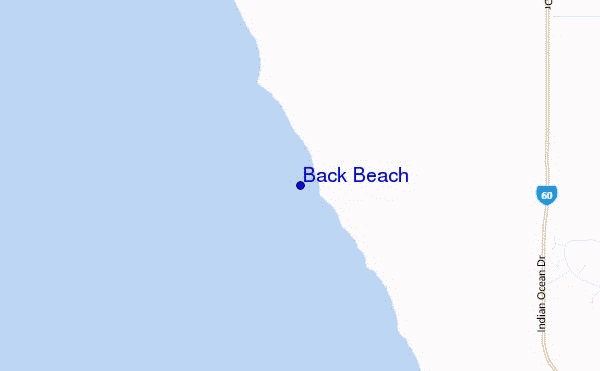 locatiekaart van Back Beach