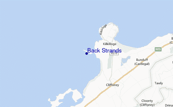 locatiekaart van Back Strands