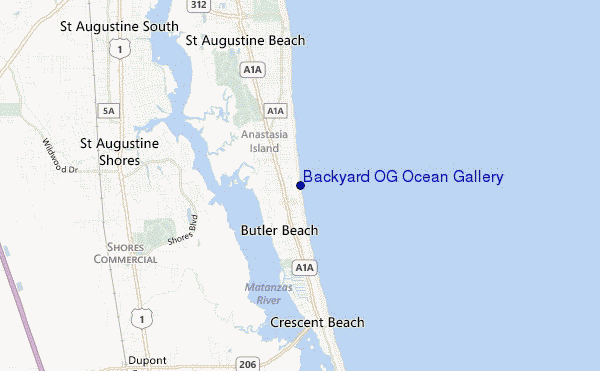 locatiekaart van Backyard OG Ocean Gallery