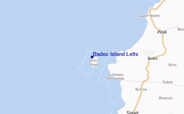 locatiekaart van Badoc Island Lefts