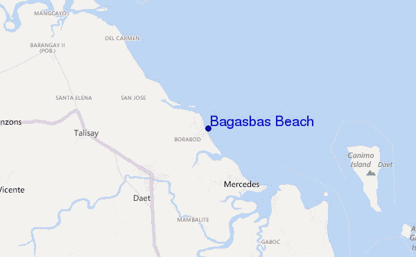 locatiekaart van Bagasbas Beach