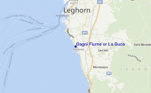 locatiekaart van Bagni Fiume or La Buca
