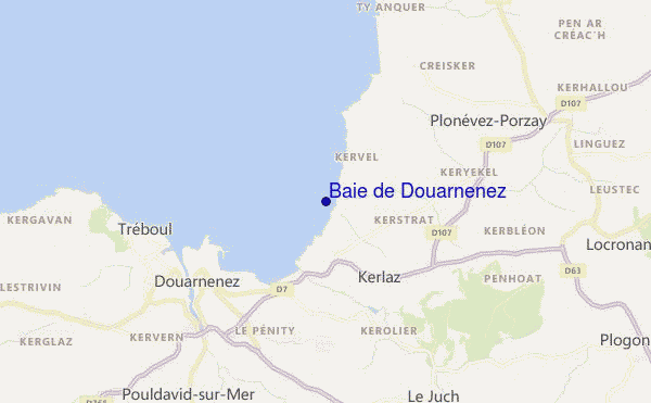 locatiekaart van Baie de Douarnenez