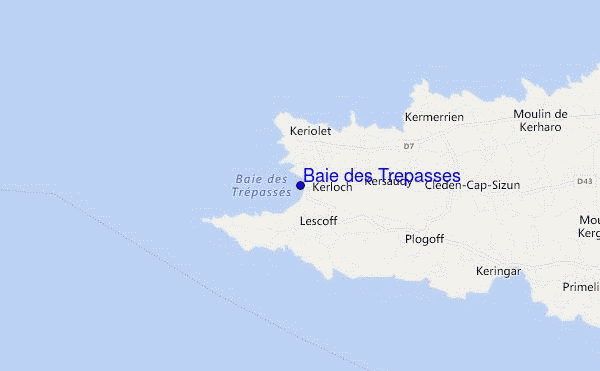locatiekaart van Baie des Trepasses