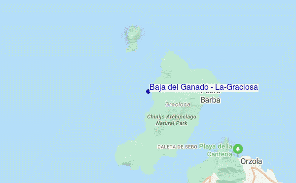 locatiekaart van Baja del Ganado - La-Graciosa
