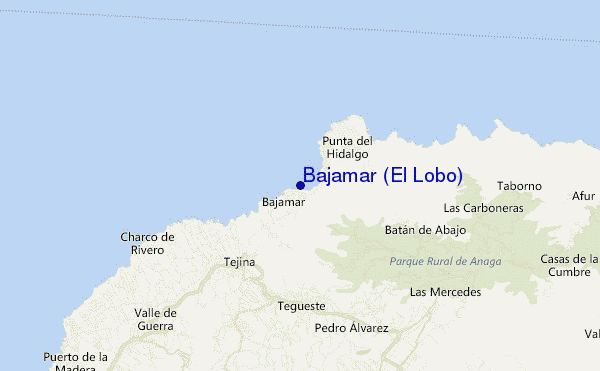 locatiekaart van Bajamar (El Lobo)