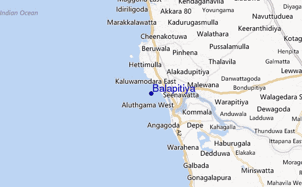locatiekaart van Balapitiya