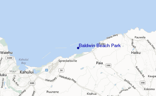 locatiekaart van Baldwin Beach Park