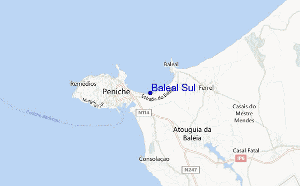 locatiekaart van Baleal Sul