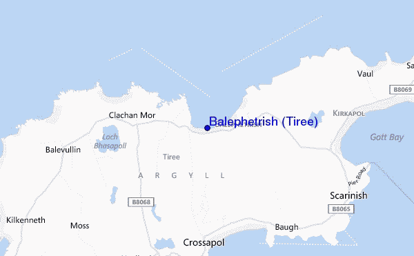 locatiekaart van Balephetrish (Tiree)