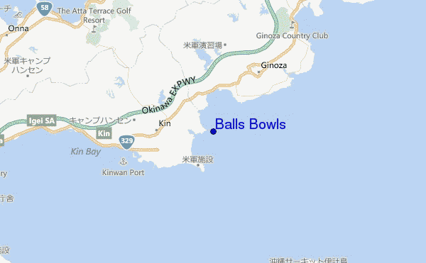 locatiekaart van Balls Bowls