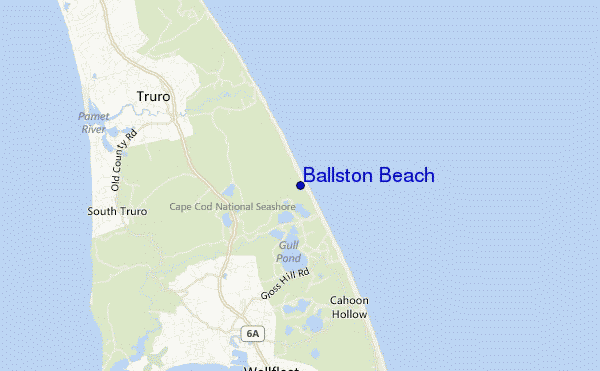 locatiekaart van Ballston Beach