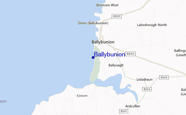 locatiekaart van Ballybunion