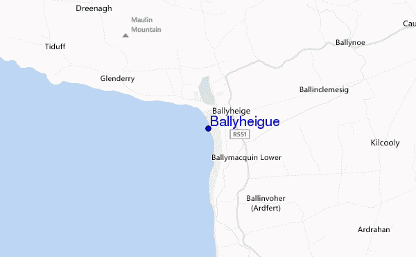 locatiekaart van Ballyheigue