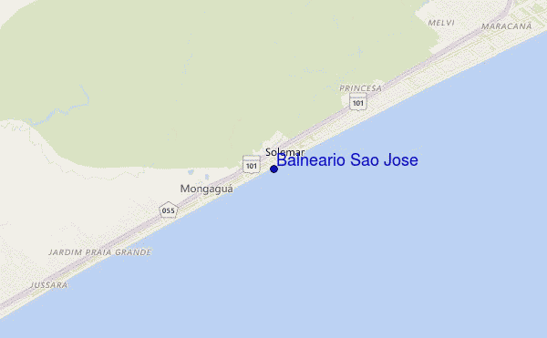 locatiekaart van Balneario Sao Jose