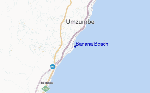 locatiekaart van Banana Beach