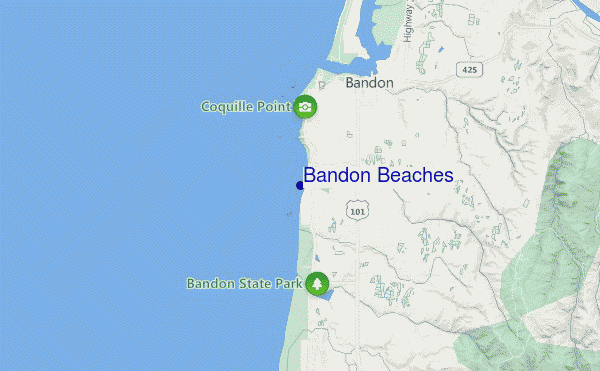 locatiekaart van Bandon Beaches