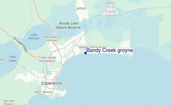 locatiekaart van Bandy Creek groyne