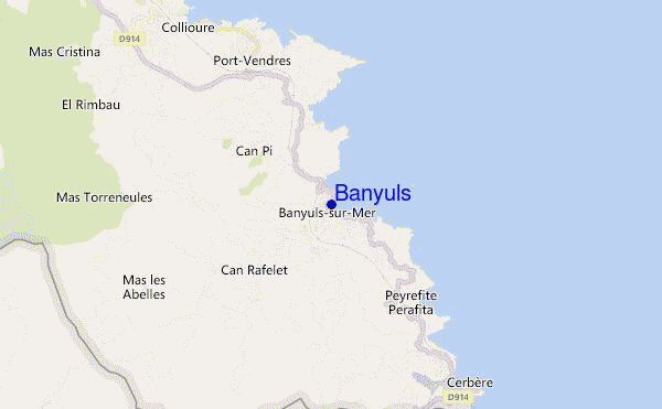 locatiekaart van Banyuls