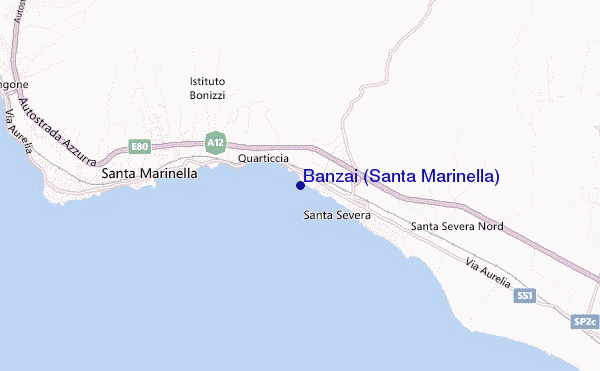 locatiekaart van Banzai (Santa Marinella)