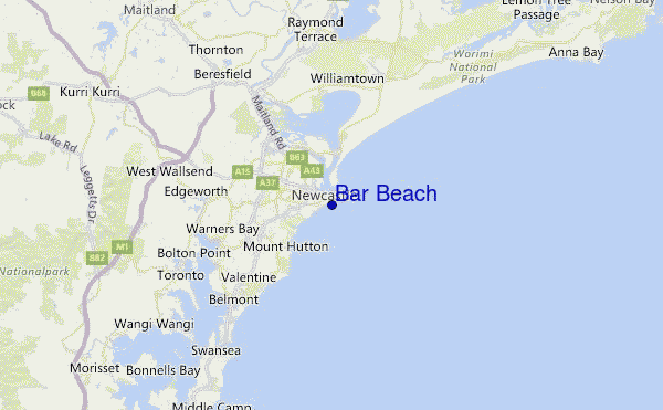 Bar Beach Location Map