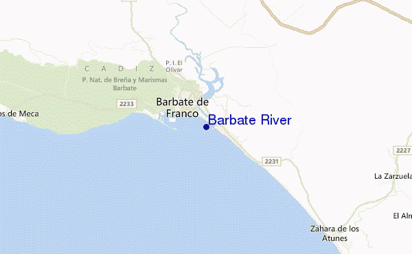 locatiekaart van Barbate River