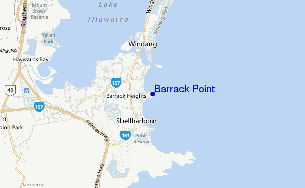 locatiekaart van Barrack Point