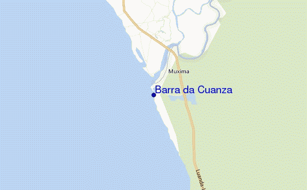locatiekaart van Barra da Cuanza