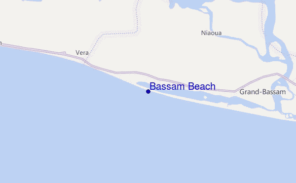 locatiekaart van Bassam Beach