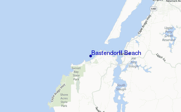 locatiekaart van Bastendorff Beach