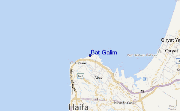 locatiekaart van Bat Galim