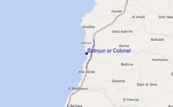 locatiekaart van Batroun or Colonel