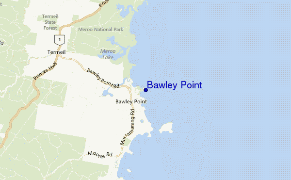 locatiekaart van Bawley Point