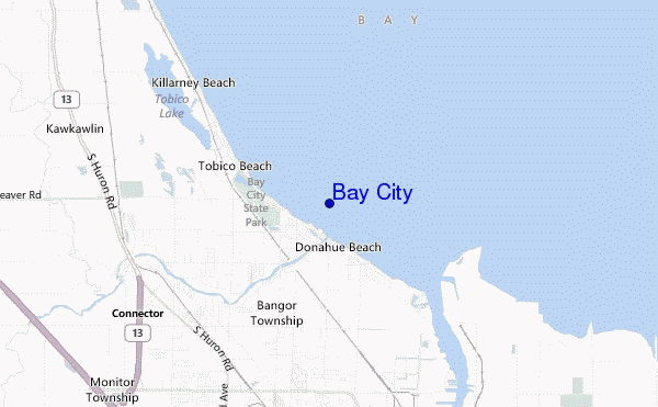 locatiekaart van Bay City