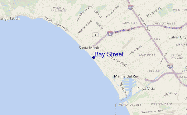locatiekaart van Bay Street