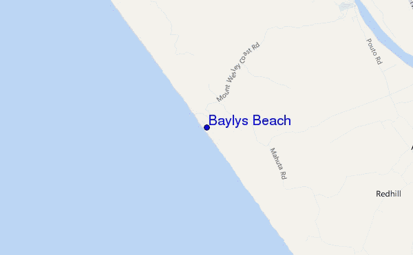 locatiekaart van Baylys Beach
