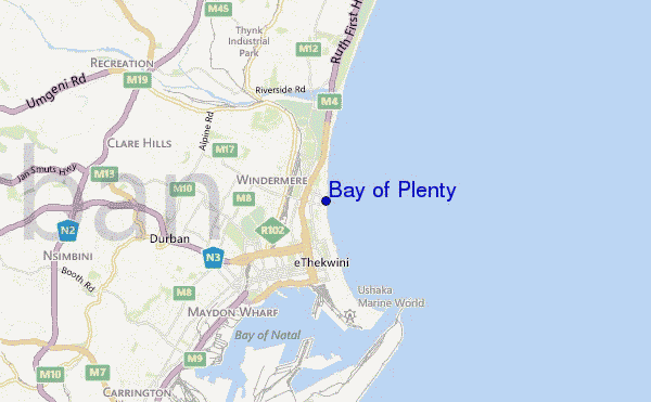 locatiekaart van Bay of Plenty