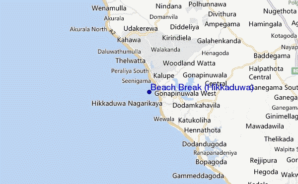 locatiekaart van Beach Break (Hikkaduwa)