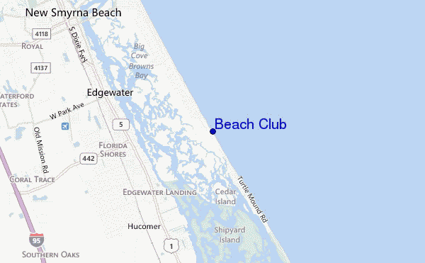 locatiekaart van Beach Club