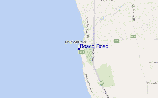 locatiekaart van Beach Road