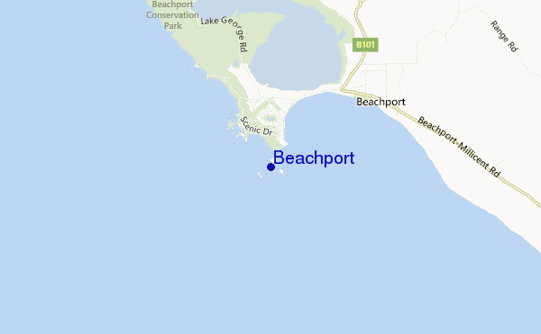 locatiekaart van Beachport