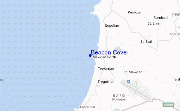 locatiekaart van Beacon Cove