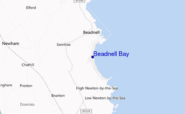 locatiekaart van Beadnell Bay