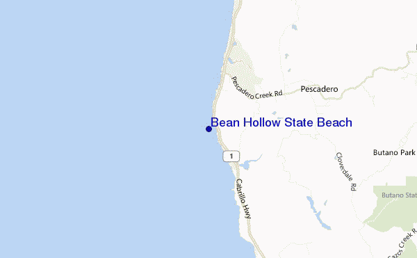 locatiekaart van Bean Hollow State Beach