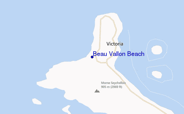 locatiekaart van Beau Vallon Beach