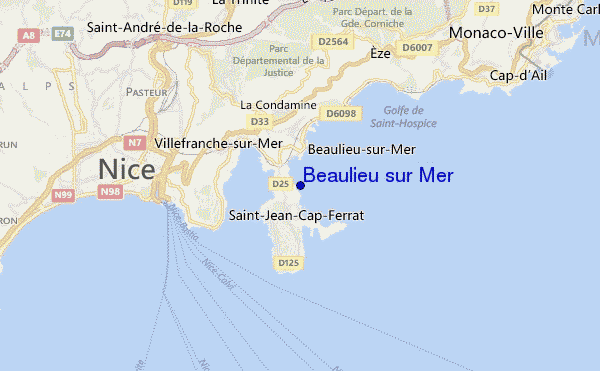 locatiekaart van Beaulieu sur Mer