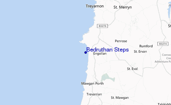 locatiekaart van Bedruthan Steps