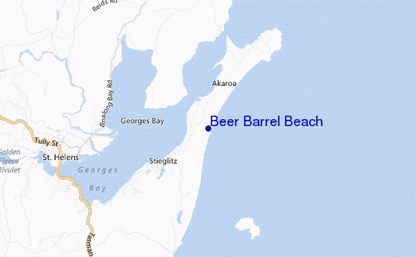 locatiekaart van Beer Barrel Beach