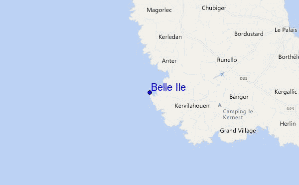 locatiekaart van Belle Ile